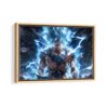 super saiyan blue framed canvas natural beige