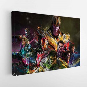 tableau tryptique super heros abstrait