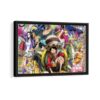 one piece framed canvas black frame
