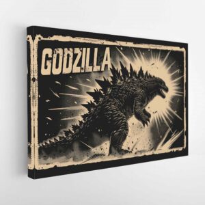 godzilla floating frame canvas