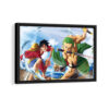 luffy and zoro framed canvas black frame