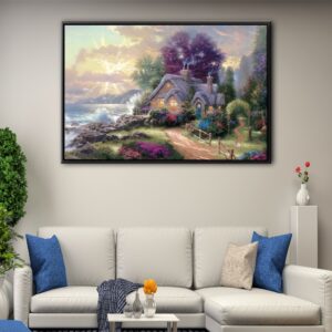 seaside hideaway floating frame canvas