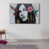 1 panel beautiful girl graffiti canvas art