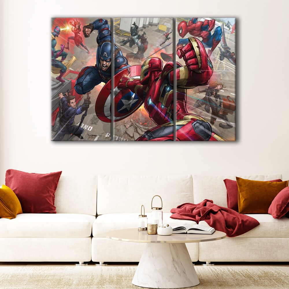 3 panels avengers war canvas art