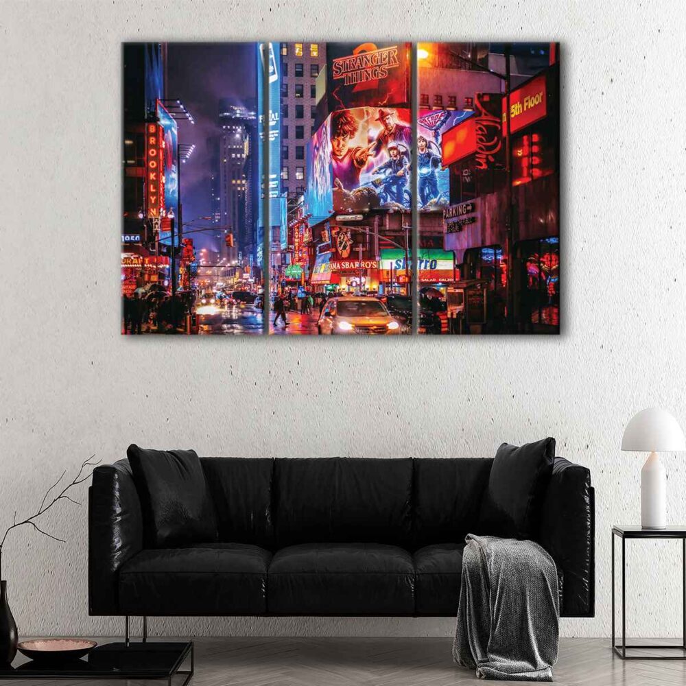3 panels broadway new york canvas art