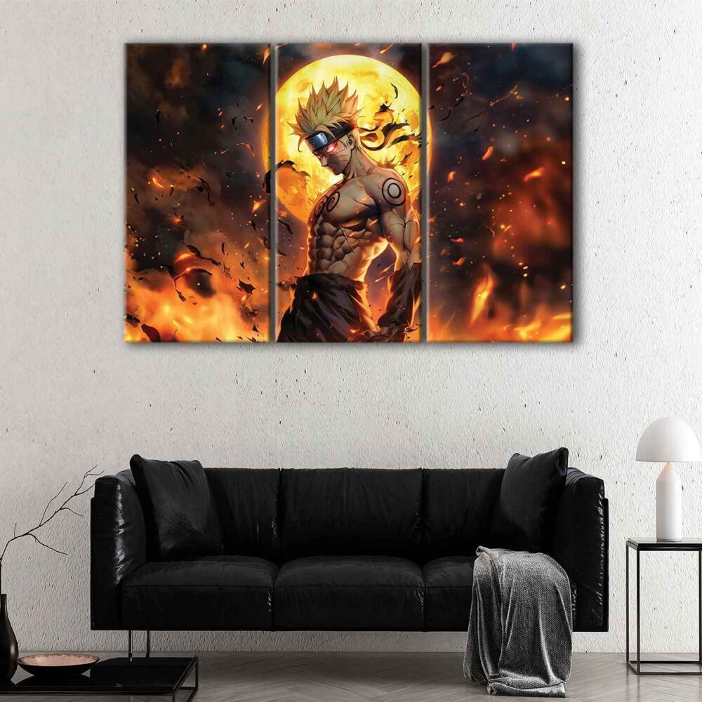 3 panels naruto canvas art