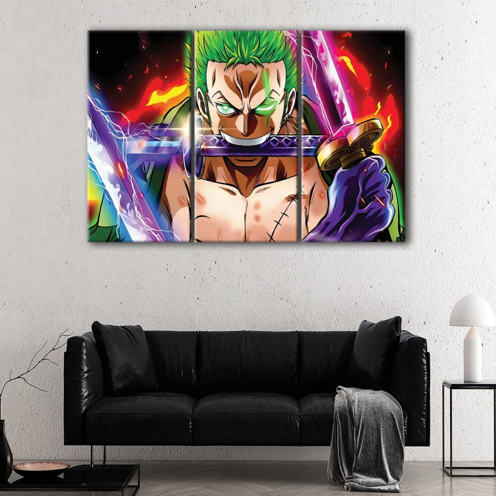 3 panels renault zoro swords canvas art
