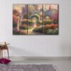 3 panels rosebud cottage canvas art