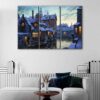 3 panels winter in bruges canvas art