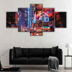 5 panels broadway new york canvas art