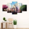 5 panels cinderella castle canvas art