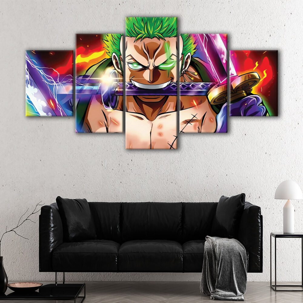 5 panels renault zoro swords canvas art