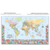 Push pin world map with flags detailed