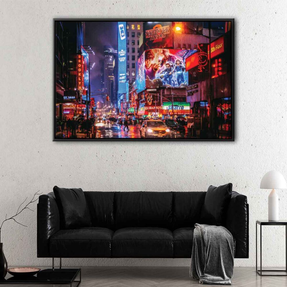 broadway new york floating frame canvas
