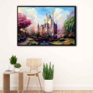cinderella castle floating frame canvas