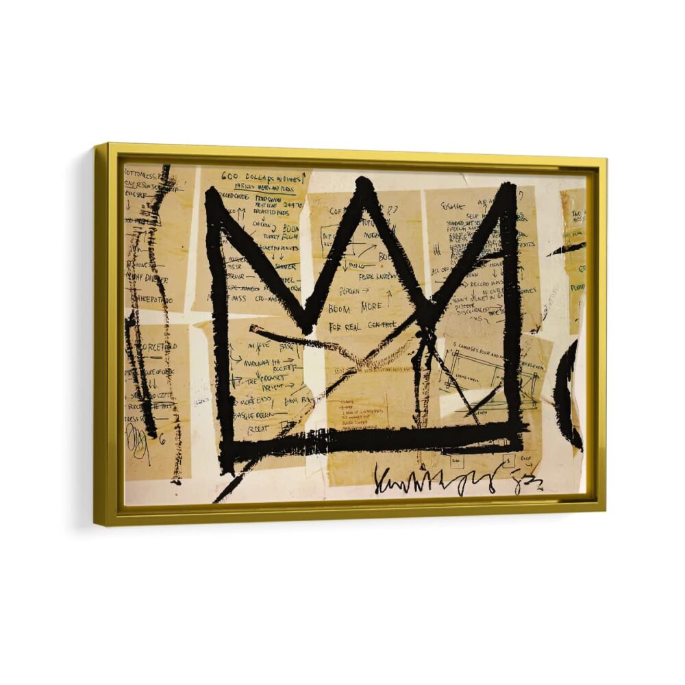 crown framed canvas gold frame