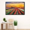 tulip field floating frame canvas