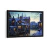 winter in bruges framed canvas black frame
