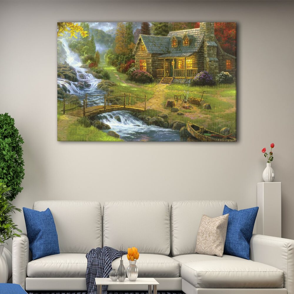 1 panel mountain paradise canvas art