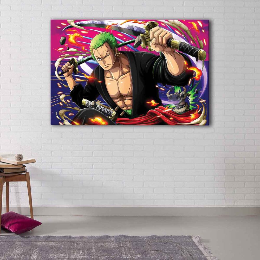 1 panel roronoa zoro attack canvas art
