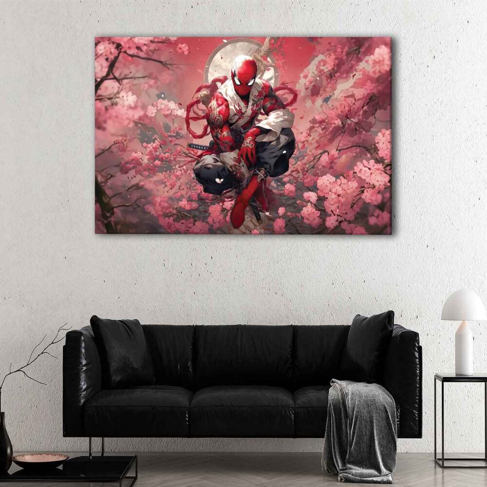 1 panel spider man cherry blossom canvas art
