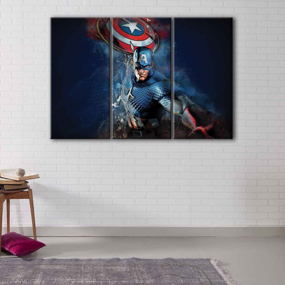 3 panels captain america canvas art