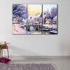 3 panels cobblestone christmas painting canvas art