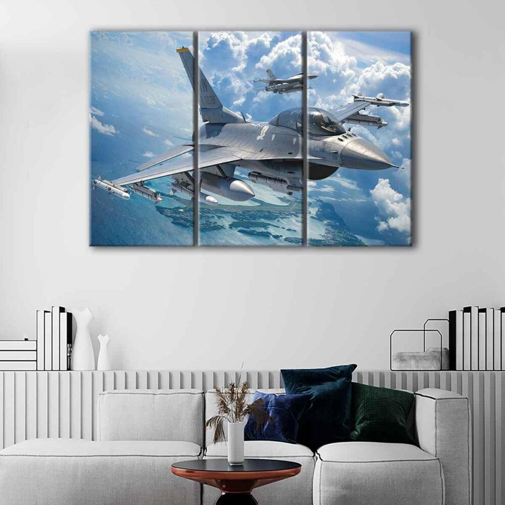 3 panels f 16 falcon canvas art