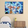 3 panels goku vs vegeta canvas art