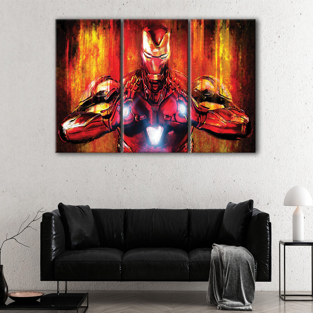 3 panels iron man painting canvas art