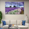 3 panels lavender fields canvas art