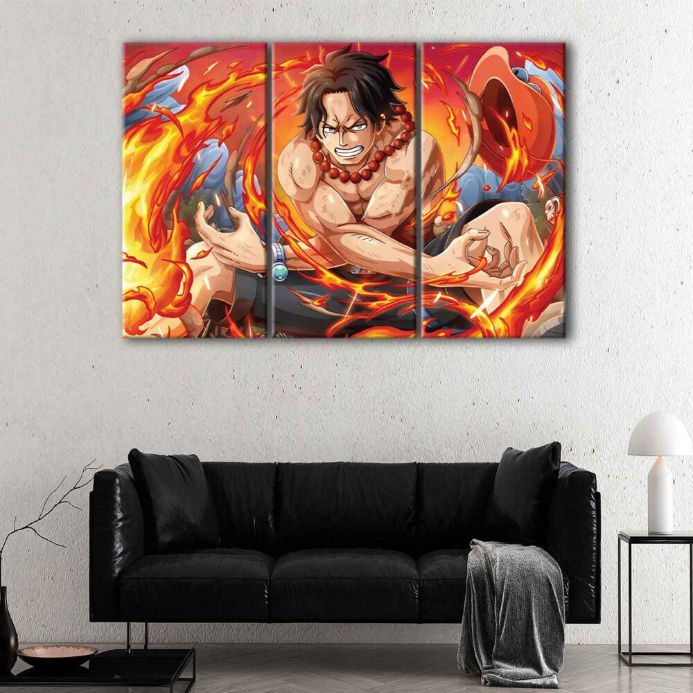 3 panels monkey d luffy powers canvas art