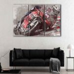 3 panels motogp racer canvas art