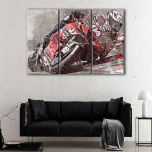 3 panels motogp racer canvas art