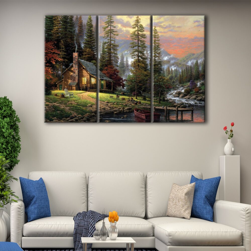 3 panels peaceful retreat canvas art-min