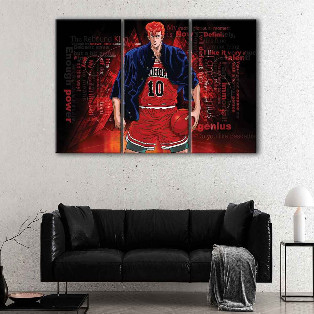 3 panels sakuragi hanamichi canvas art