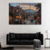 3 panels san francisco downtown canvas art