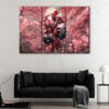 3 panels spider man cherry blossom canvas art
