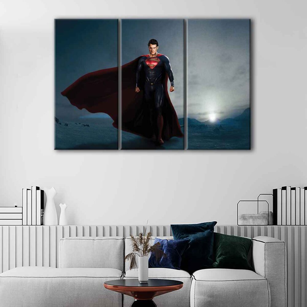 3 panels superman canvas art
