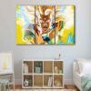 3 panels ultra super saiyan canvas art