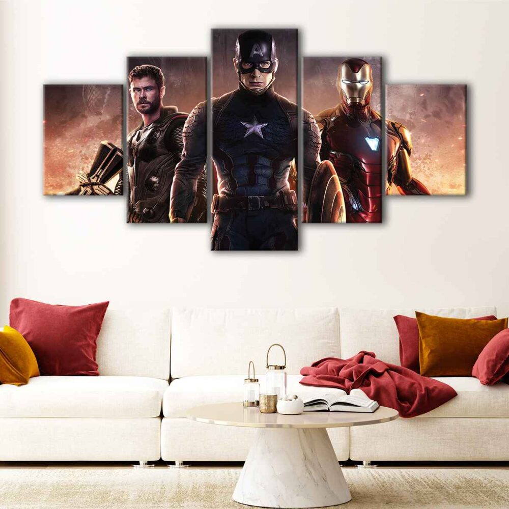 5 panels avengers canvas art