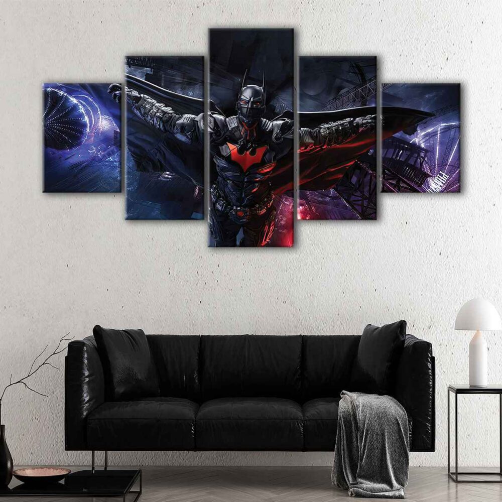 5 panels flying batman canvas art