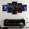 5 panels flying batman canvas art
