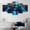 5 panels batmobile canvas art