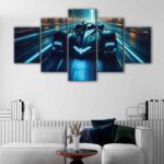 5 panels batmobile canvas art
