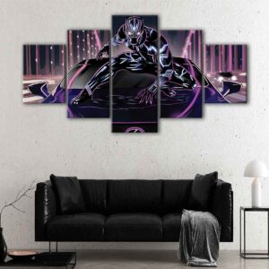 5 panels black panther canvas art