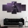 5 panels black panther fury canvas art