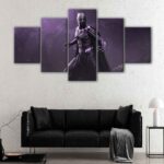5 panels black panther fury canvas art