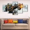 5 panels bumblebee canvas art
