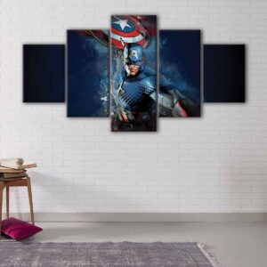 5 panels captain america canvas art